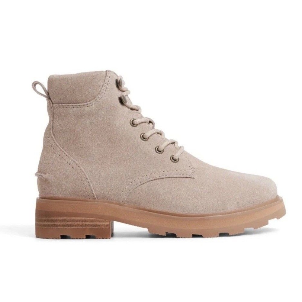 New Sperry Tahoe Lug Boot Lace Up Leather Ankle Boot Taupe Women's Size 8â